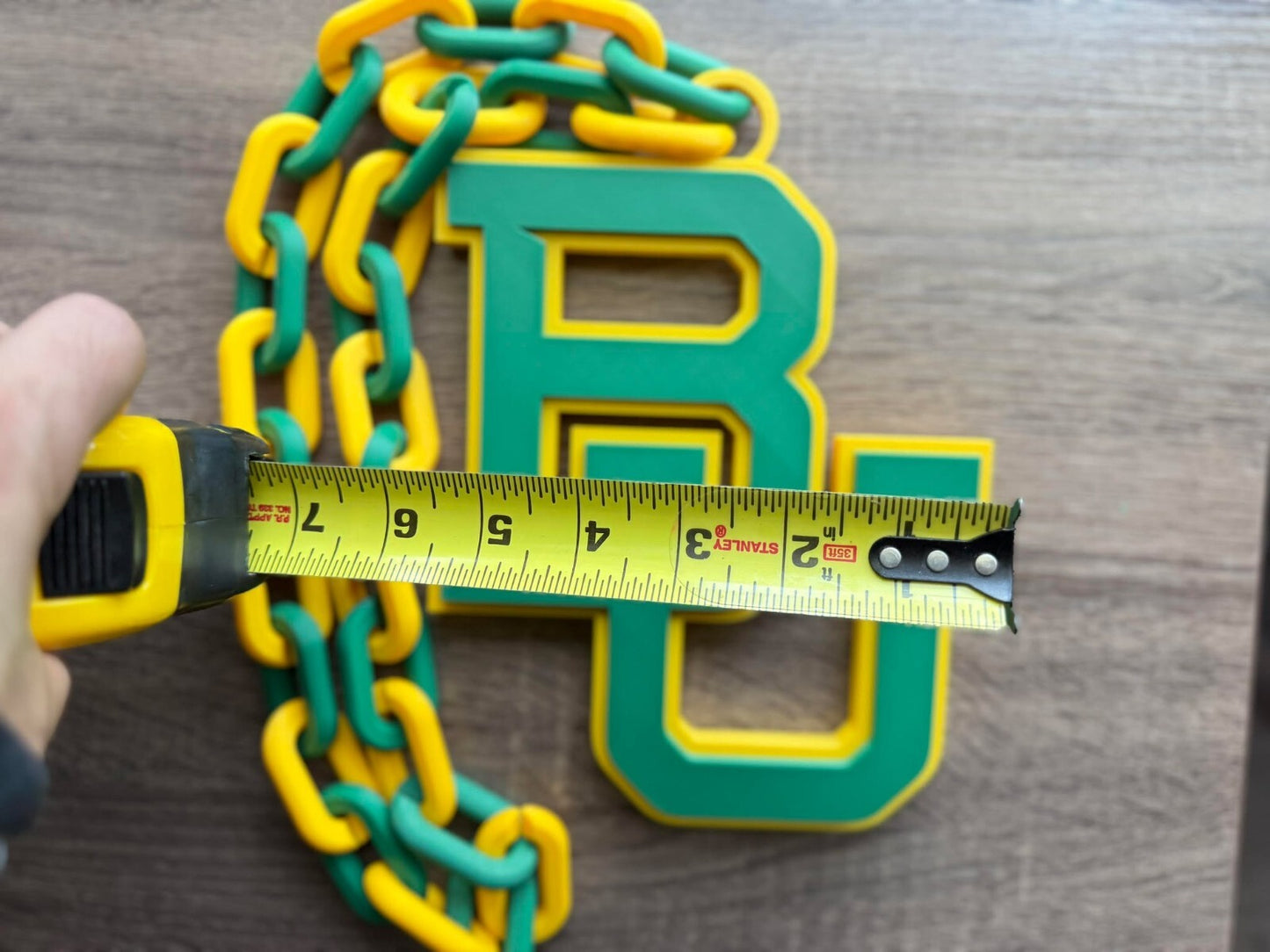 Baylor Bears Oversized Necklace, Pendant Chain [Made To Order]