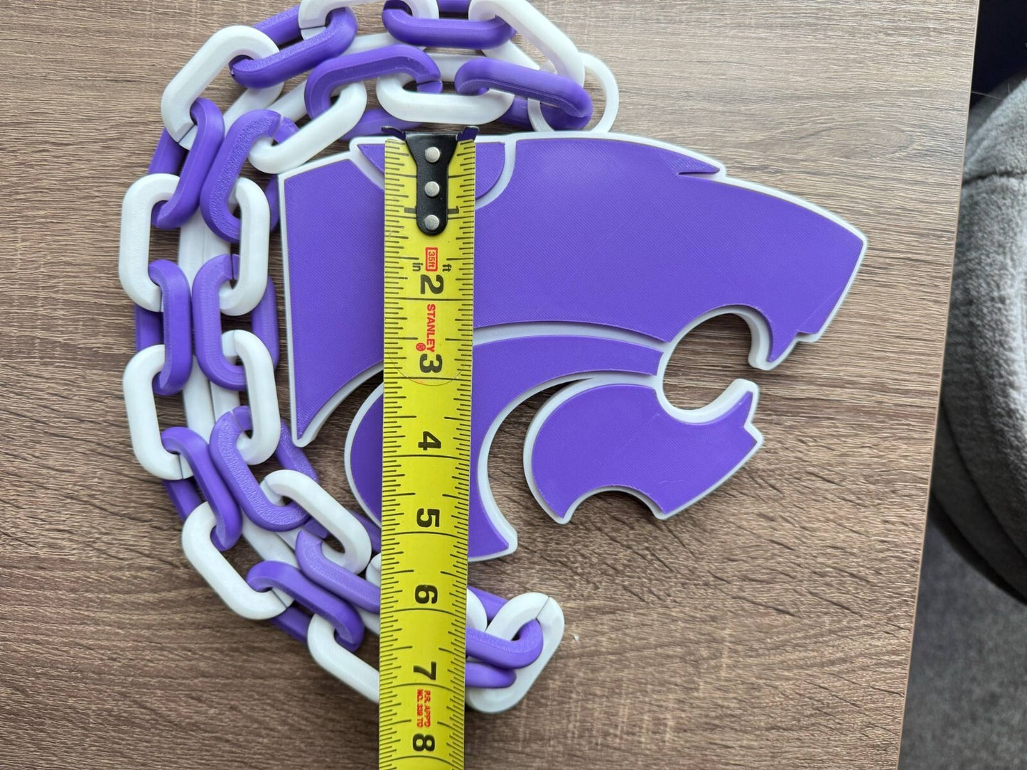 Kansas State Wildcats Oversized Necklace, Pendant Chain