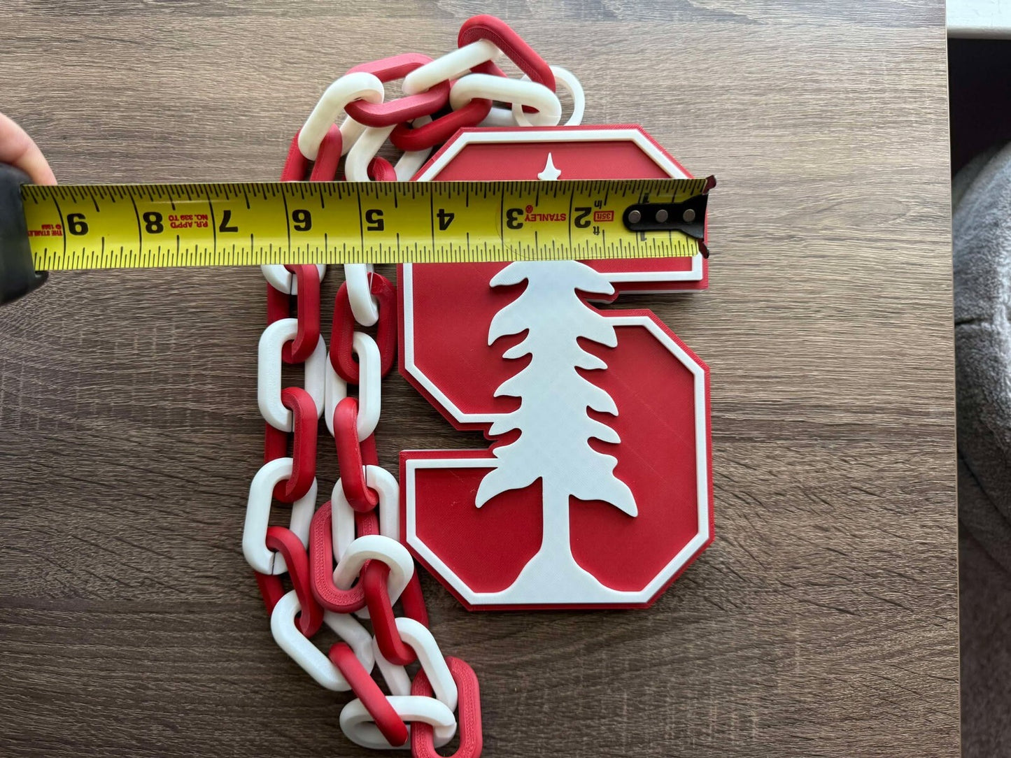 Stanford Cardinal Oversized Necklace, Pendant Chain