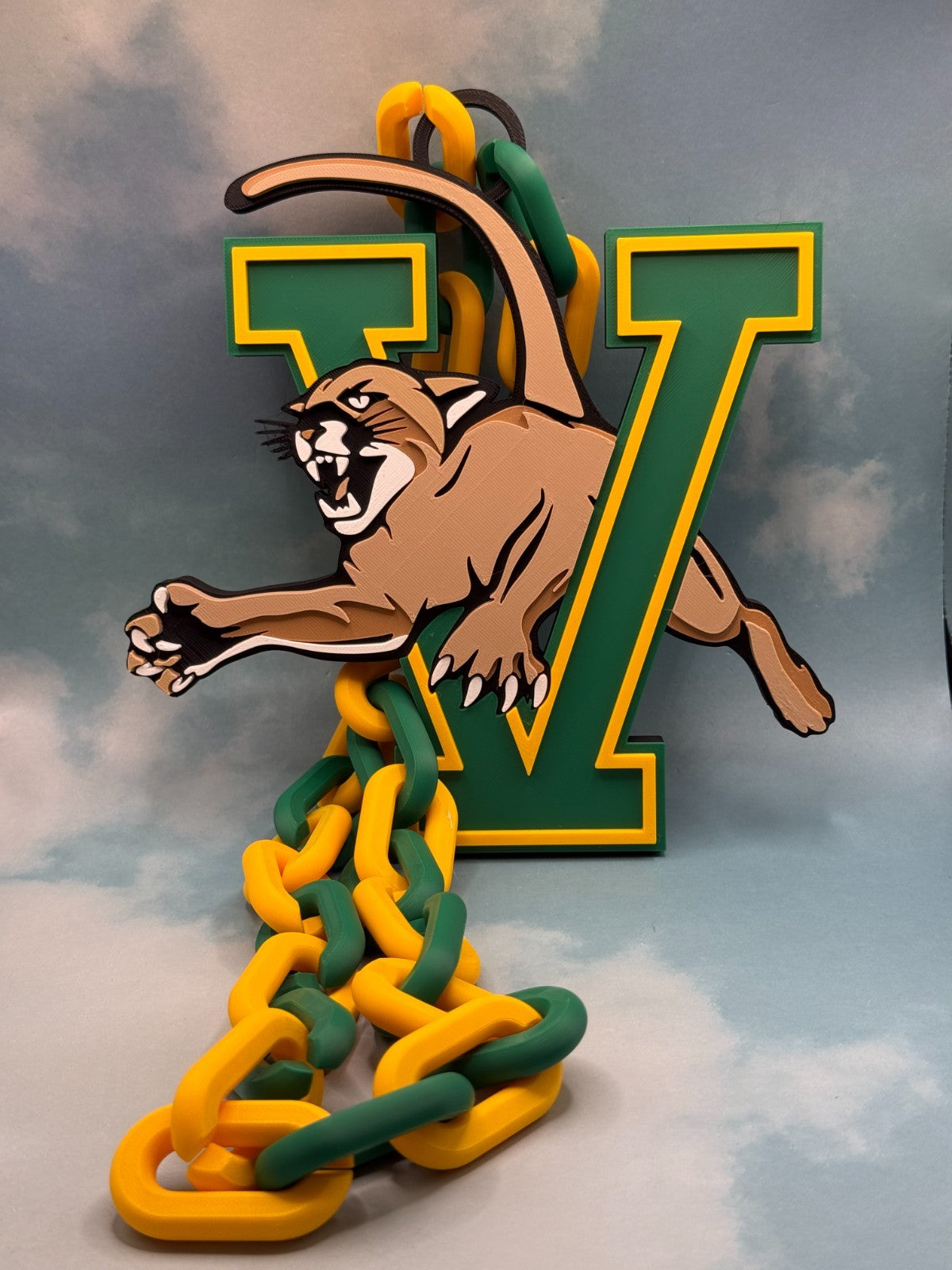 Vermont Catamounts Oversized Necklace, Hype Chain Handmade 3D Printed