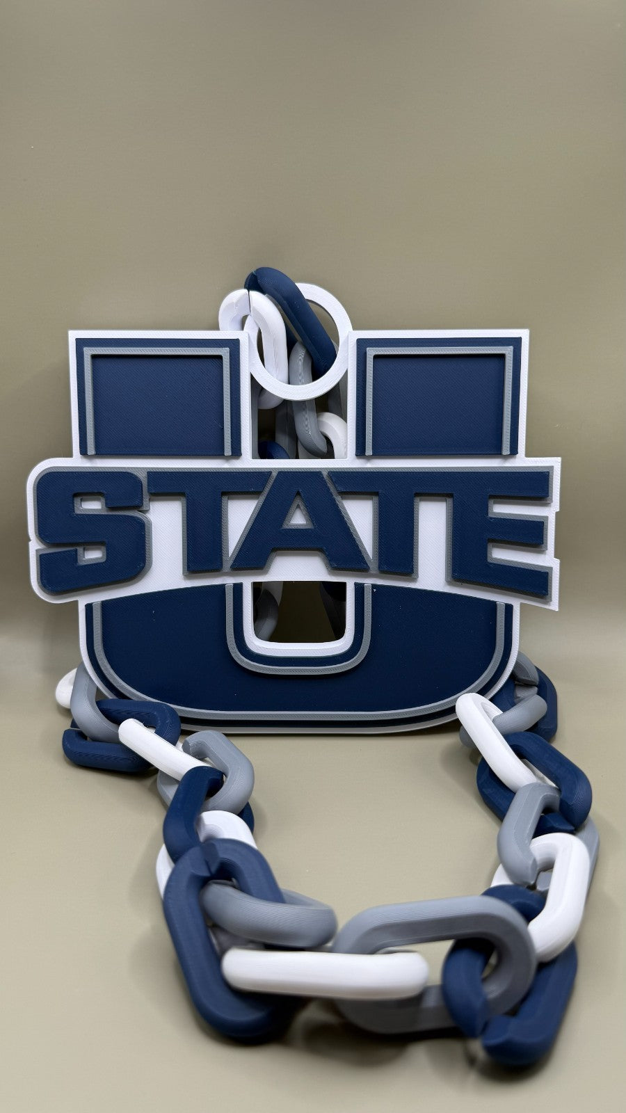 Utah State Aggies Logo Oversized Necklace Hype Pendant Chain HandMade 3D Printed