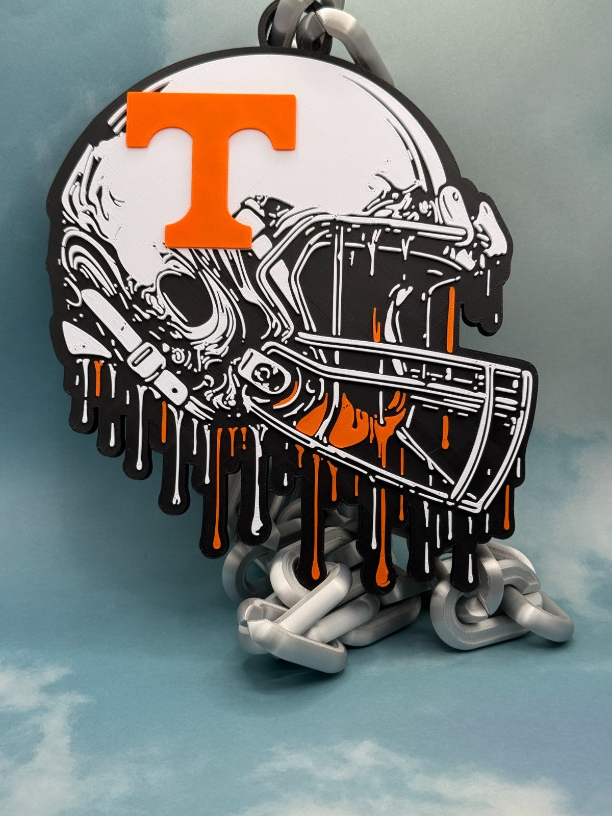 Tennessee Volunteers Oversized Helmet & Drip Hype Chain 'Go Vols' Handmade