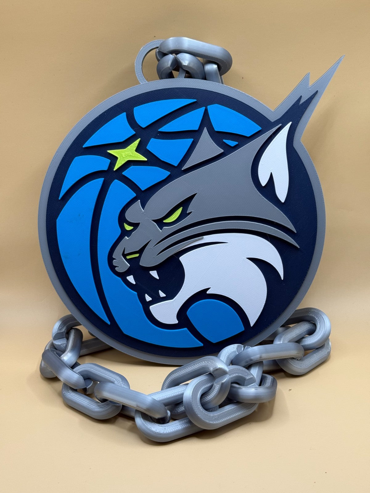 Minnesota Lynx Oversized Logo Necklace Turnover  Hype Chain WNBA Handmade 3D