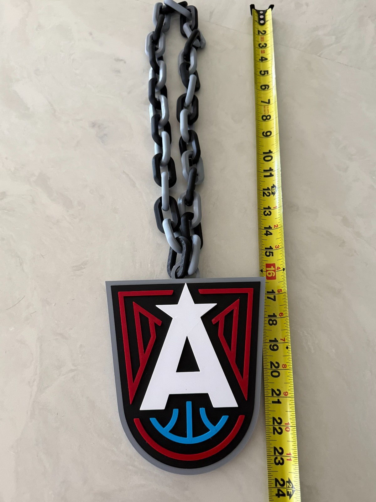 Atlanta Dream Oversized Necklace, Hype Chain WNBA HandMade 3D Printed