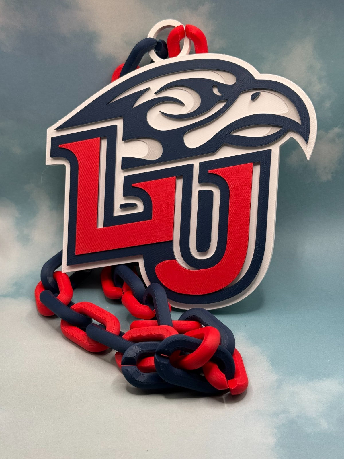 Liberty Flames Logo Oversized Necklace Pendant Hype Chain Handmade 3D Printed