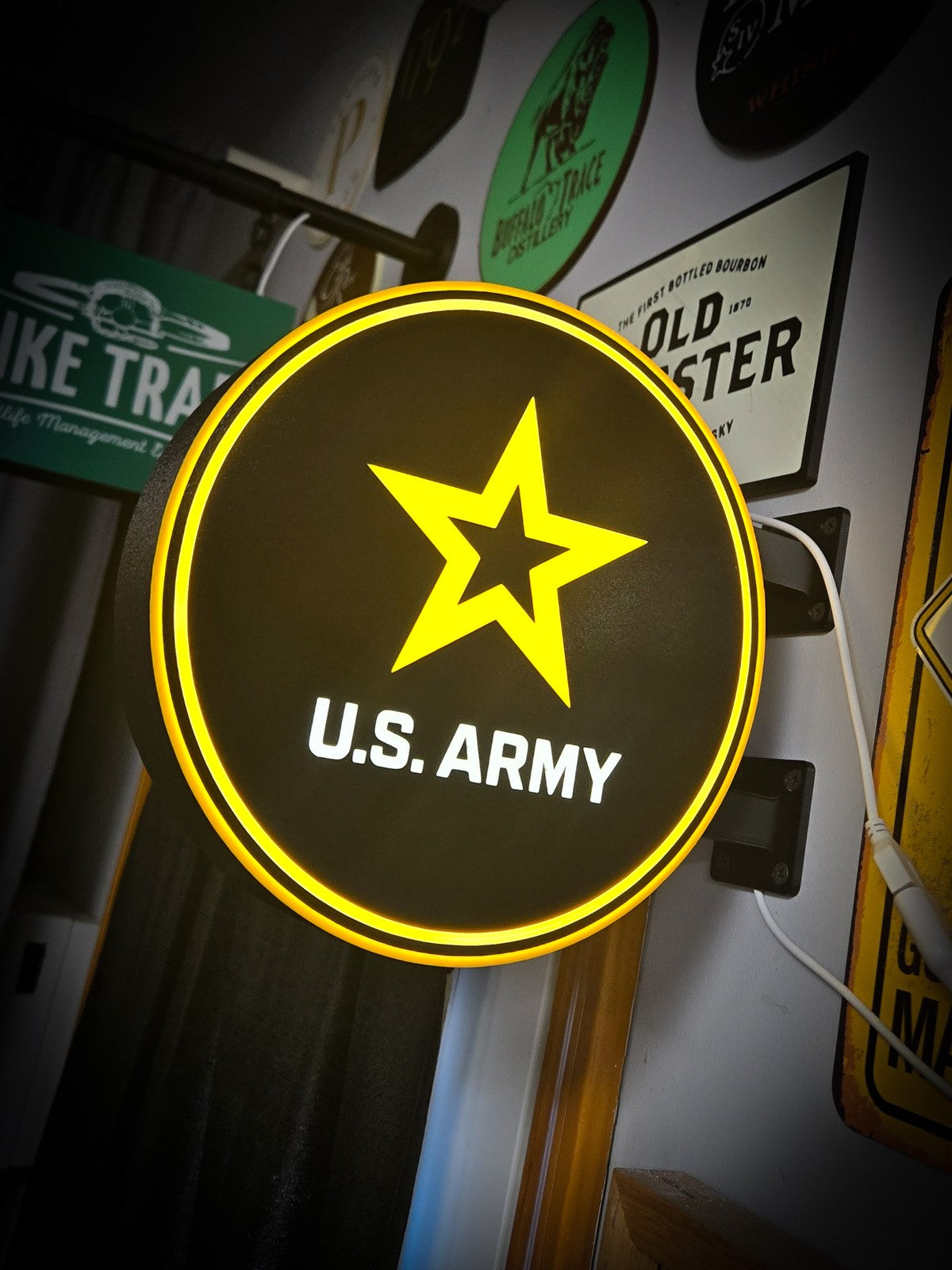 U.S. ARMY 12 Inch Light Box LED Sign 3D Printed Wall Decor Man Cave Garage