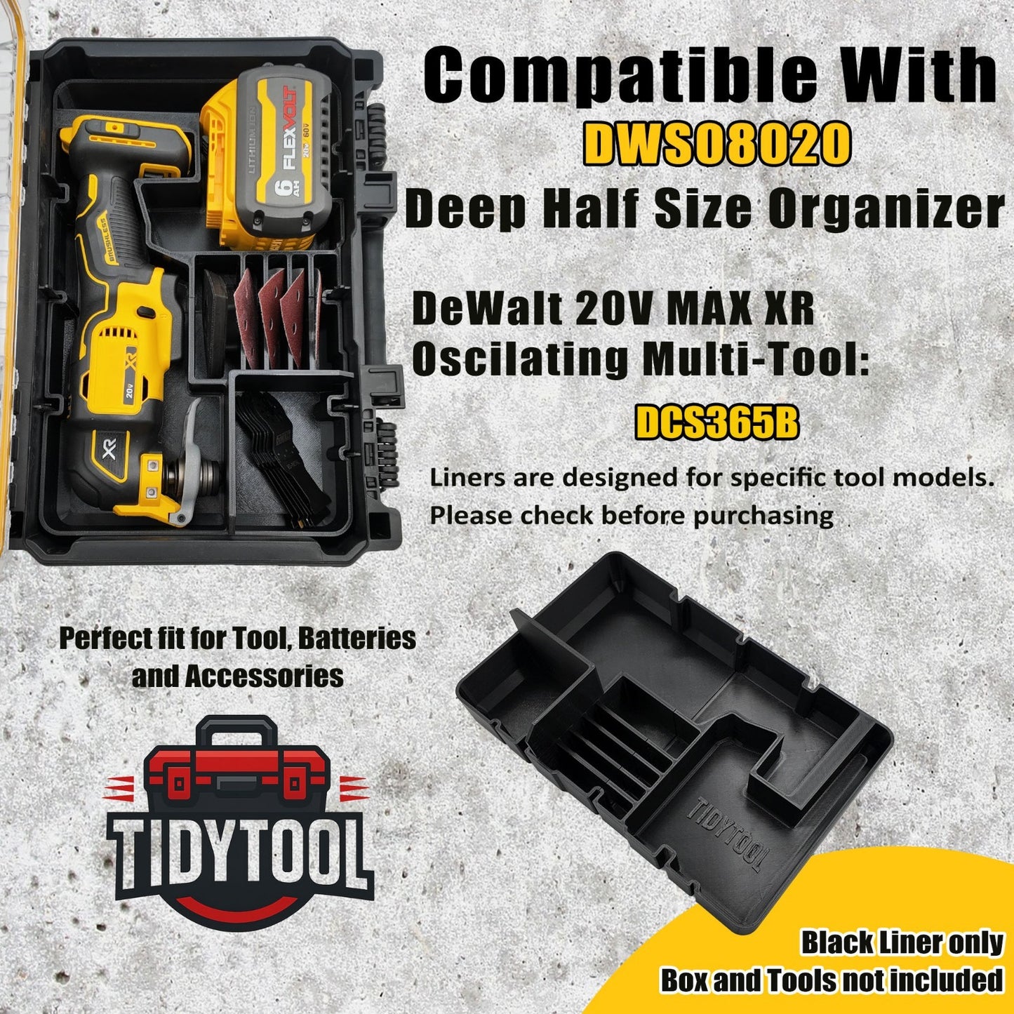 DeWALT Deep Compact Organizer 20V Oscillating Multi-Tool DCS365B (Insert Only)