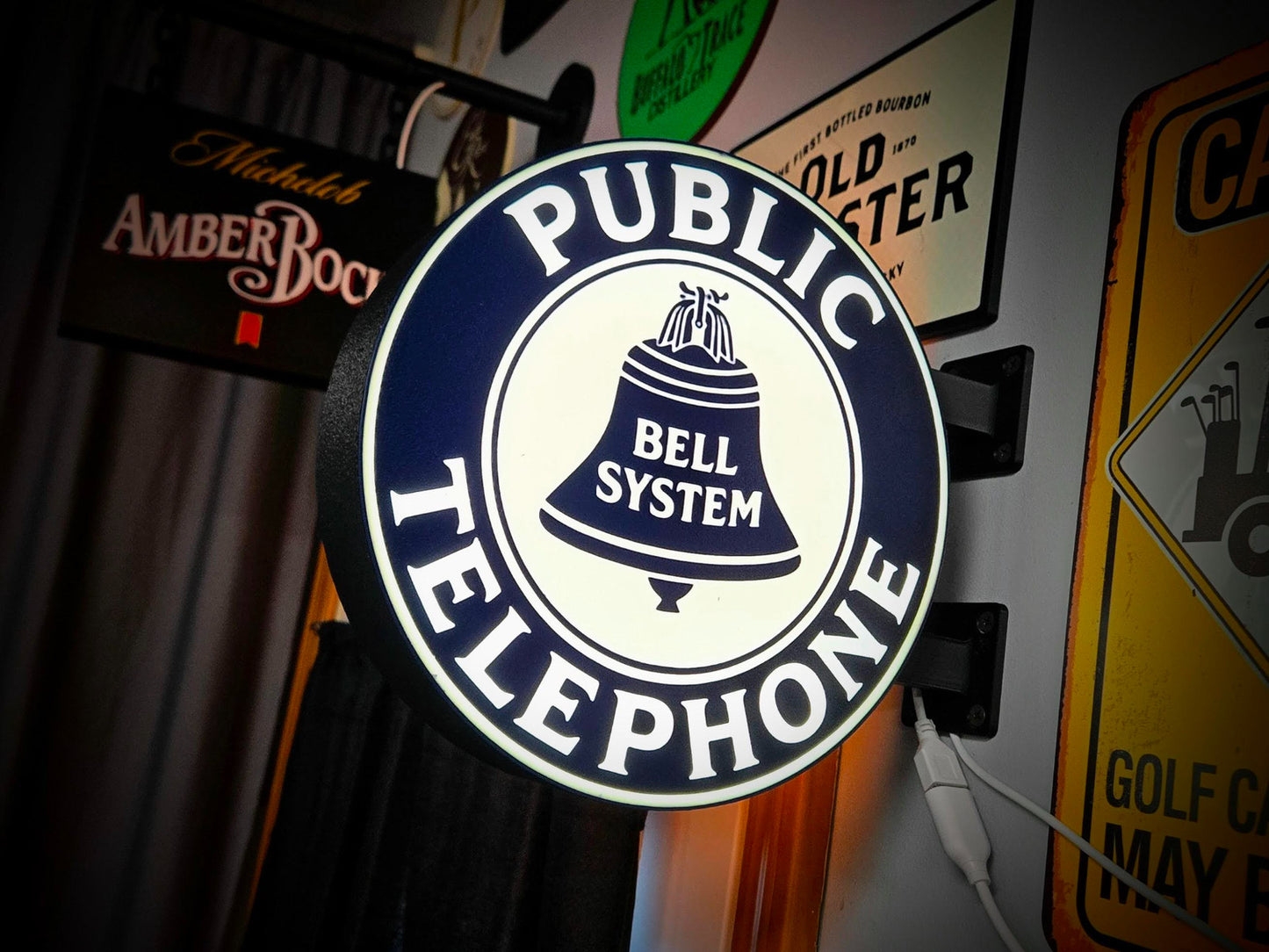 BELL SYSTEM TELEPHONE 12 Inch Light Box LED Sign 3D Printed Wall Decor Man Cave