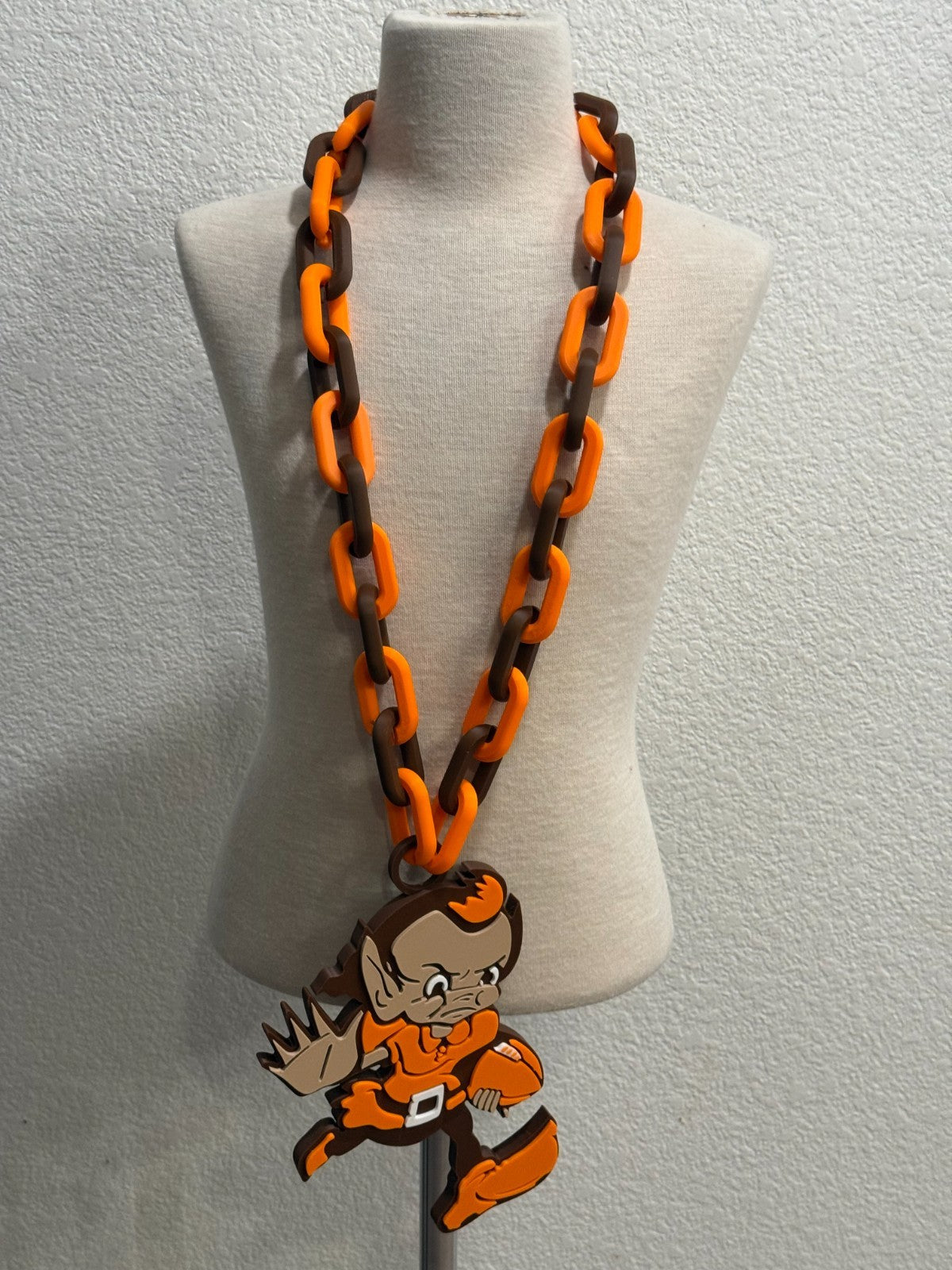 Cleveland Browns Brownie Oversized Necklace Fan Hype Chain Handmade