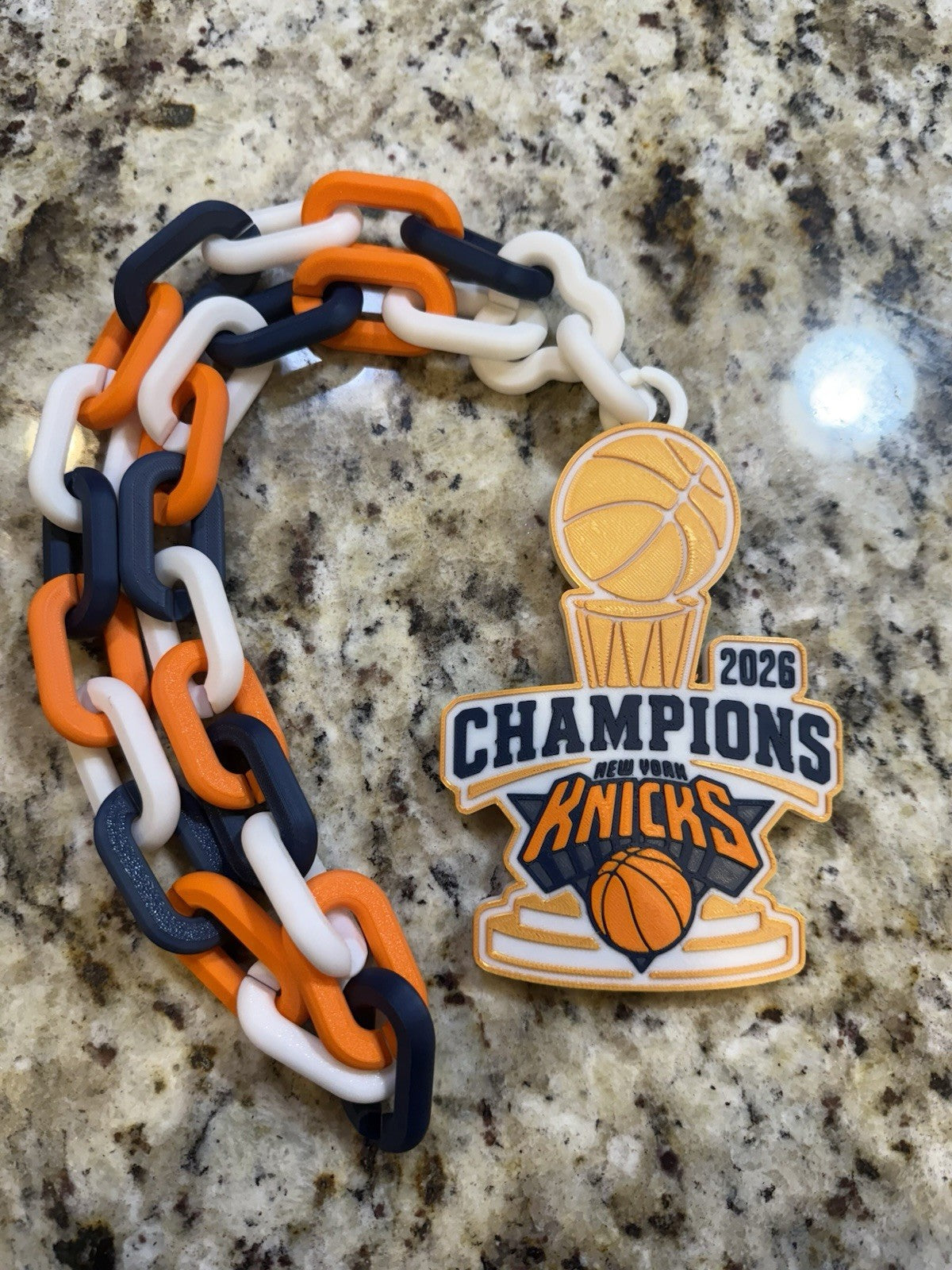 New York Knicks 2026 nba champions hype chain. 3d printed. pla