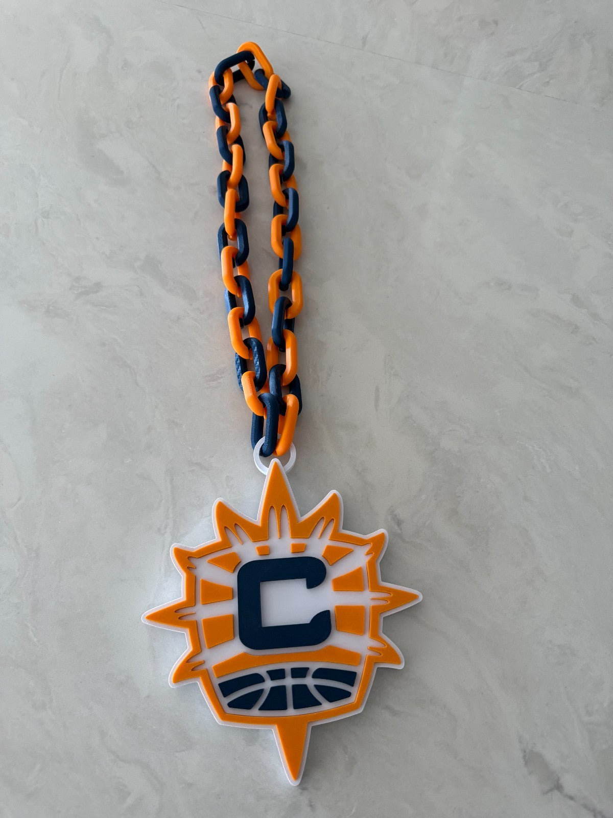 Connecticut Sun Oversized Necklace, Hype Turnover Chain WNBA HandMade 3D Printed