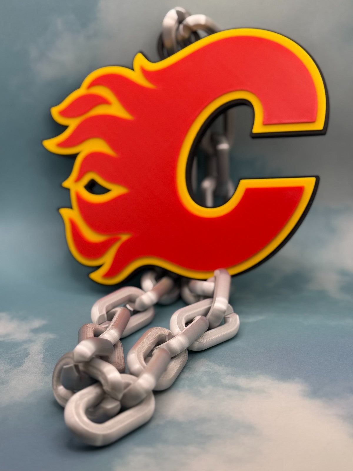 Calgary Flames Oversized Necklace, Fan Hype Chain "C" of Red!