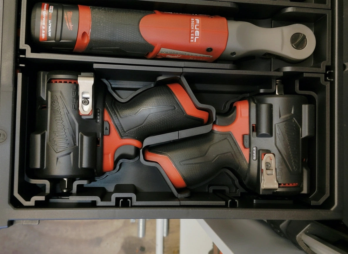 Milwaukee PACKOUT Drawer Insert – M12 FUEL Gen 3 Impact Wrench Set (Insert Only)