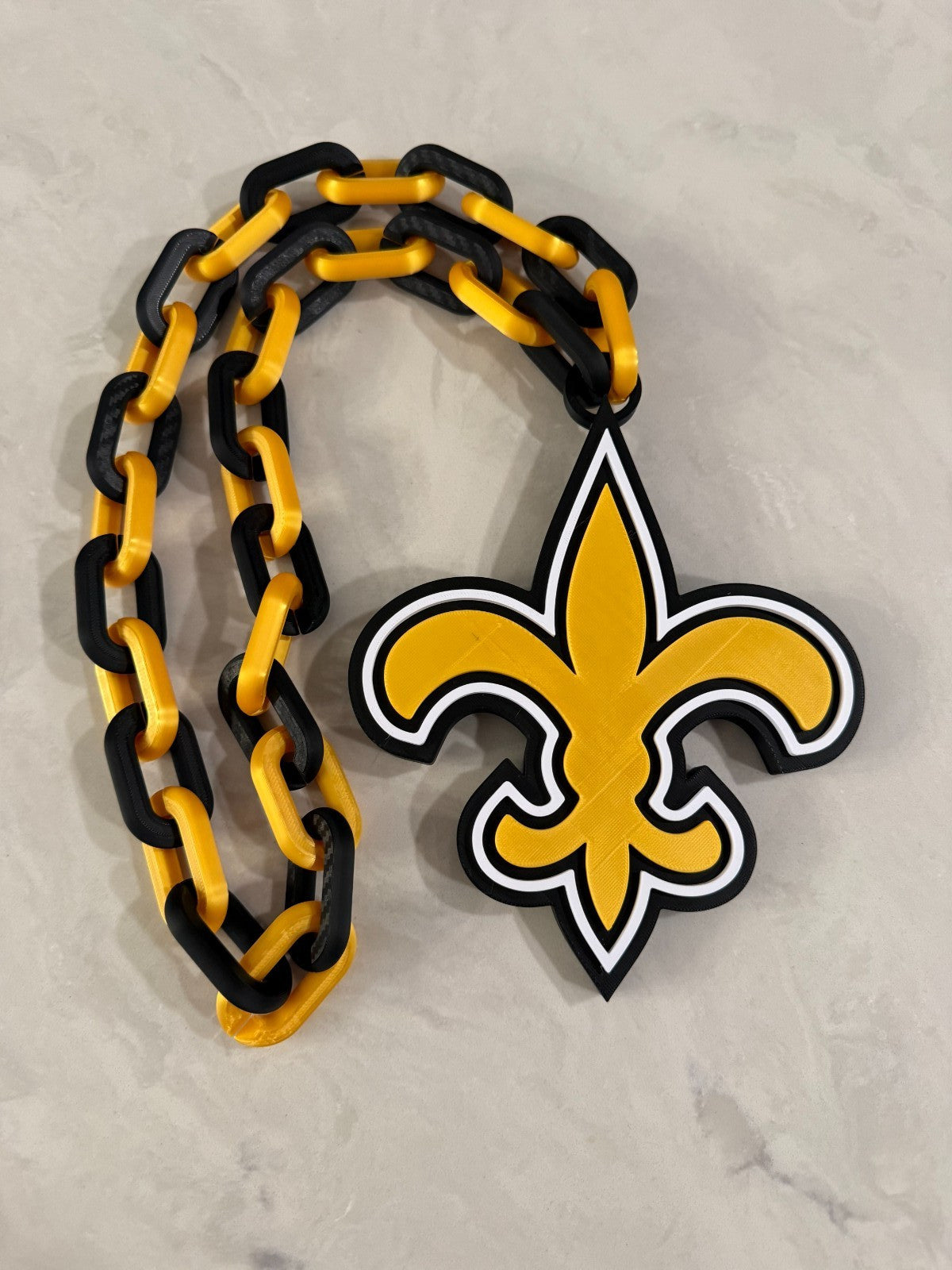 New Orleans Saints Oversized Logo Necklace HandMade 3D Printed