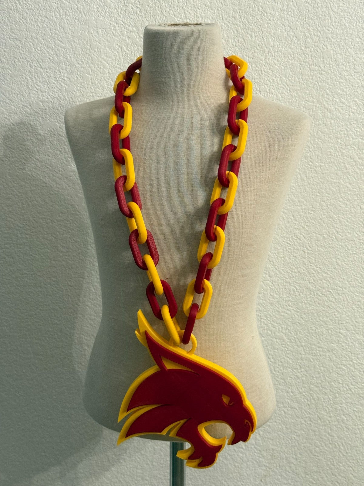 Texas State Bobcats Oversized Necklace, Hype Chain"Eat 'Em Up, Cats"