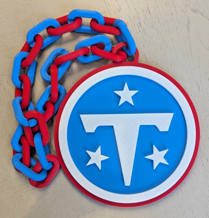 Tennessee Titans 2026 New Logo Over-Sized Necklace Logo Pendant Hype Chain