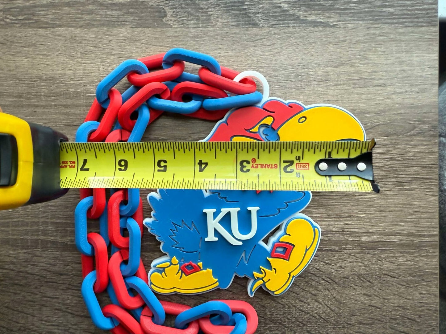 Kansas Jayhawks Oversized Necklace, Pendant Chain