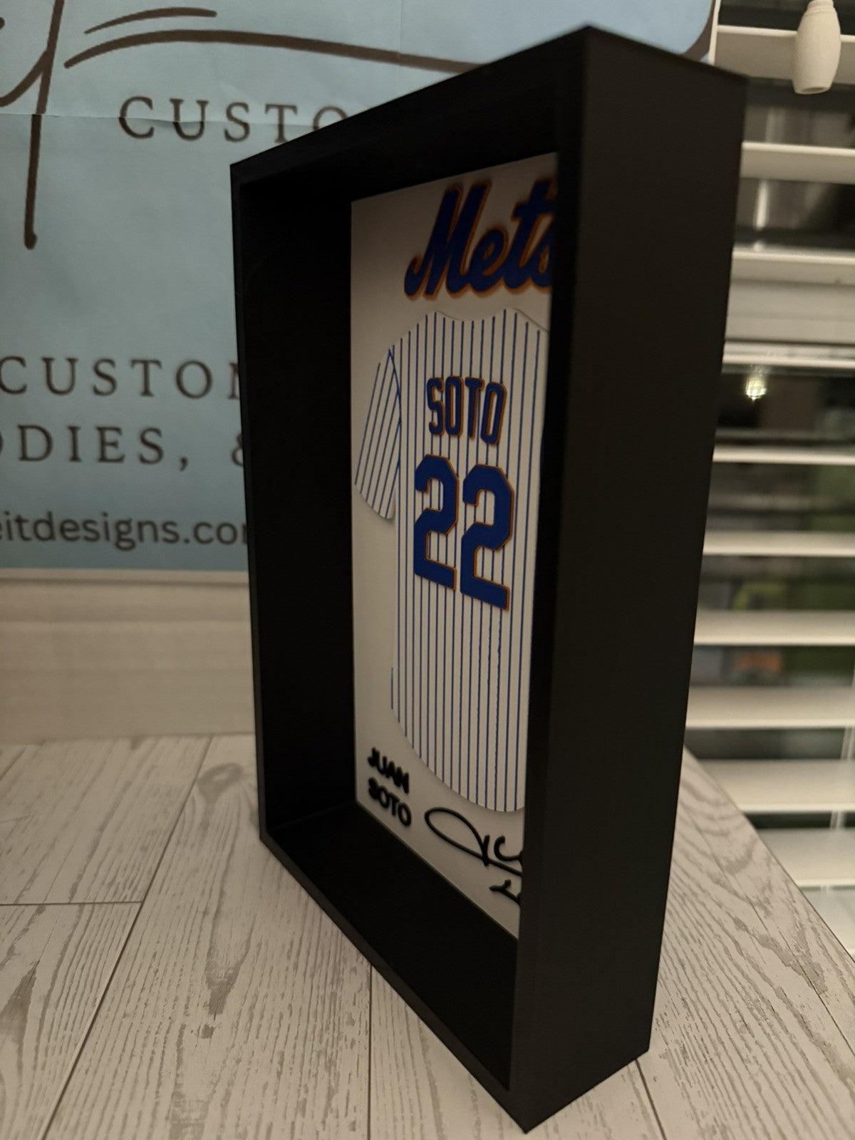 Baseball-J Soto Inspired Mets Jersey Display 3D Printed Wall or Desktop Decor