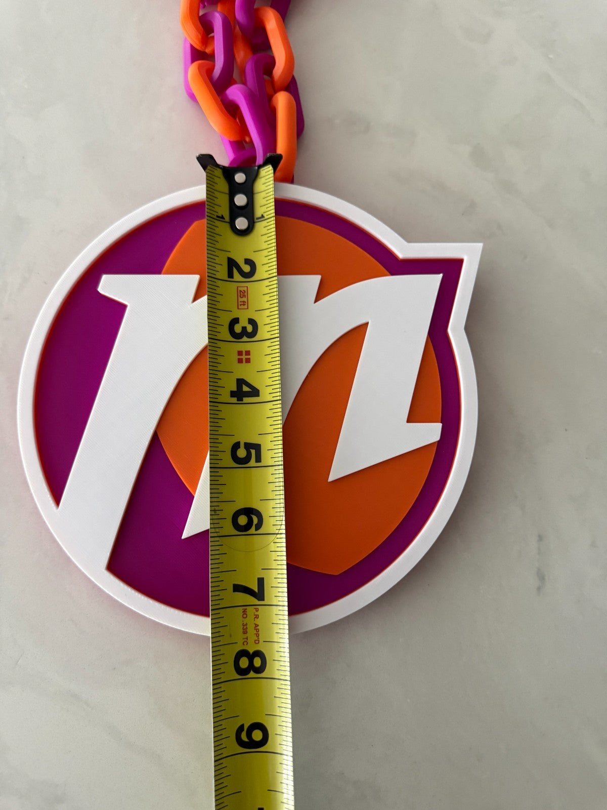 Phoenix Mercury Oversized Necklace, Hype Chain WNBA Handmade 3D Printed