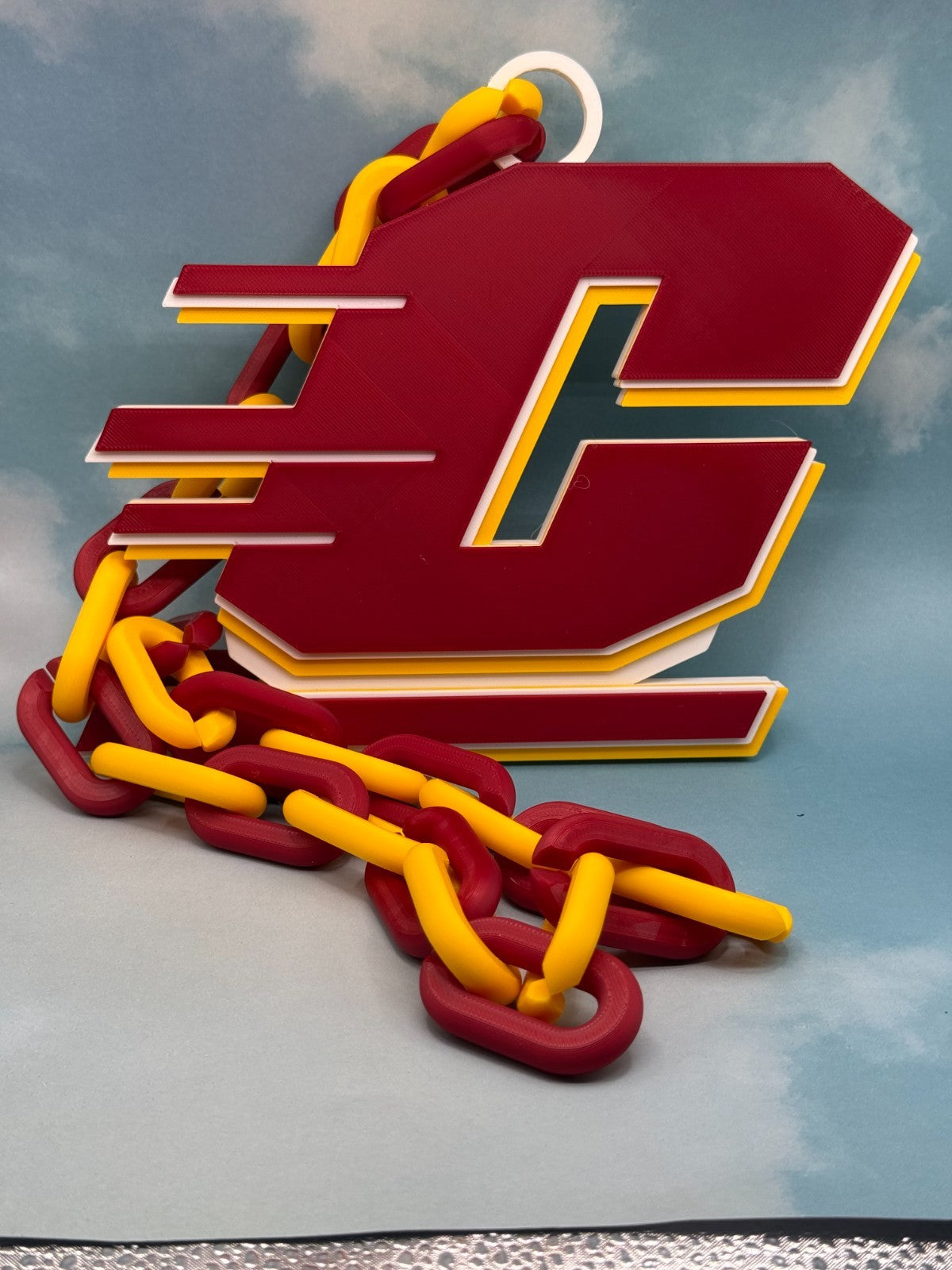 Central Michigan Chippewas Logo Oversized Necklace, Pendant Chain"Anishinaabeg,"