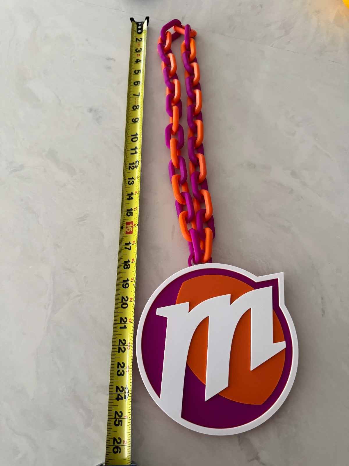 Phoenix Mercury Oversized Necklace, Hype Chain WNBA Handmade 3D Printed