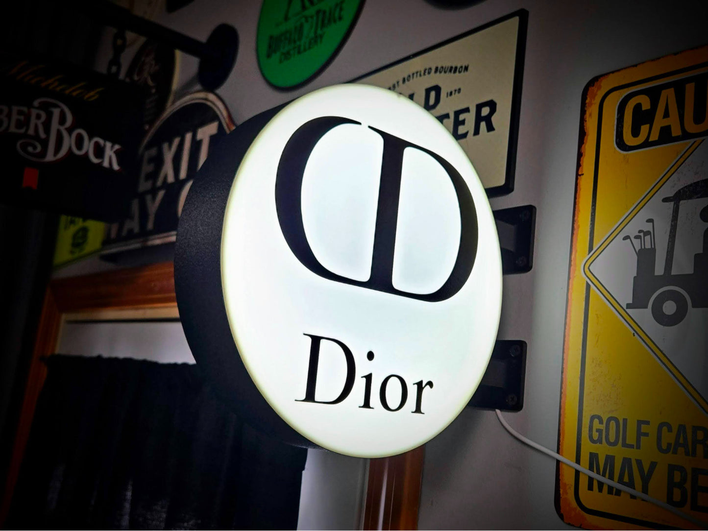 DIOR 12 Inch Light Box LED Sign 3D Printed Wall Decor Man Cave Garage