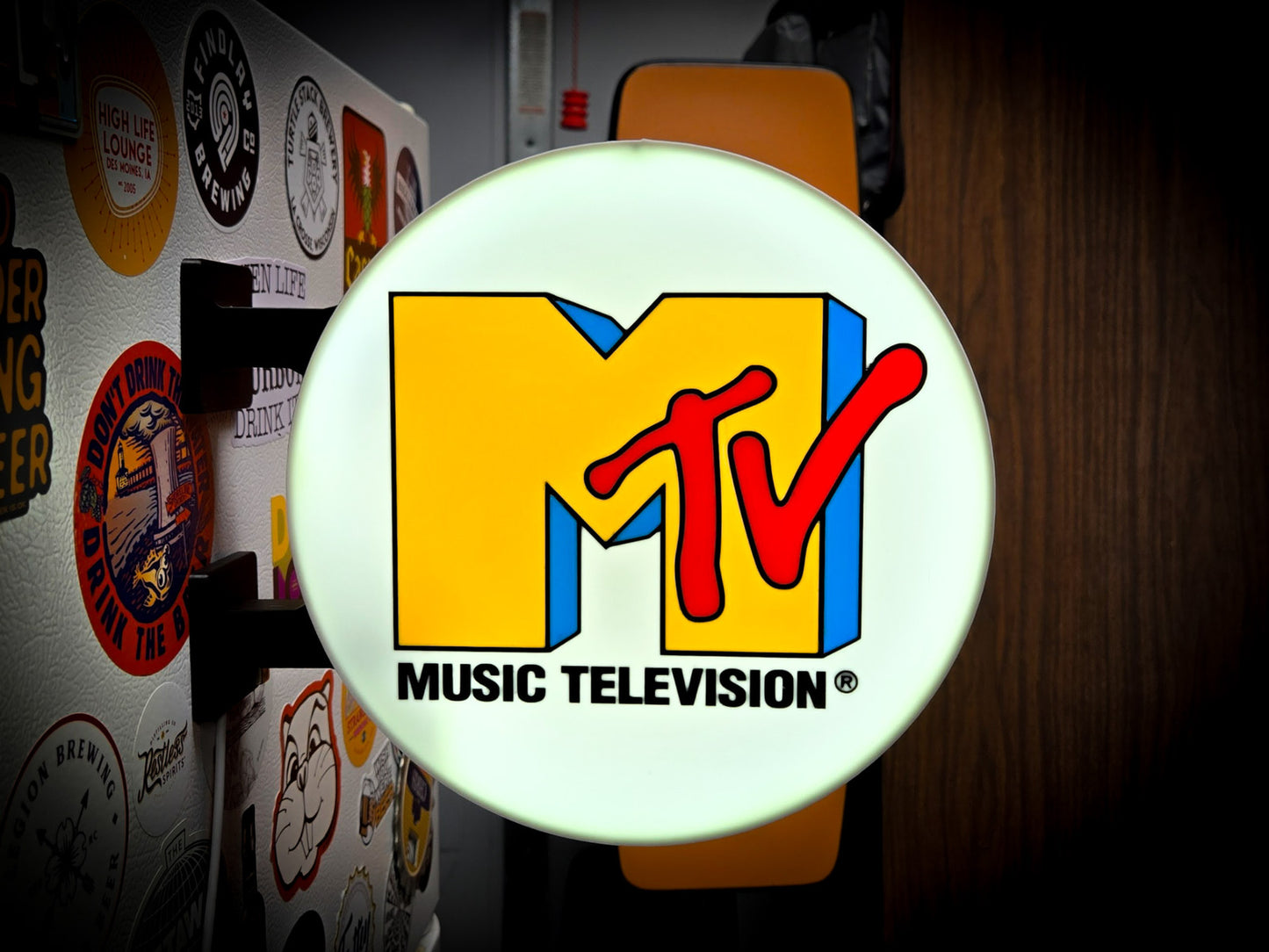 MTV 12 Inch Light Box LED Sign 3D Printed Wall Decor Man Cave Garage