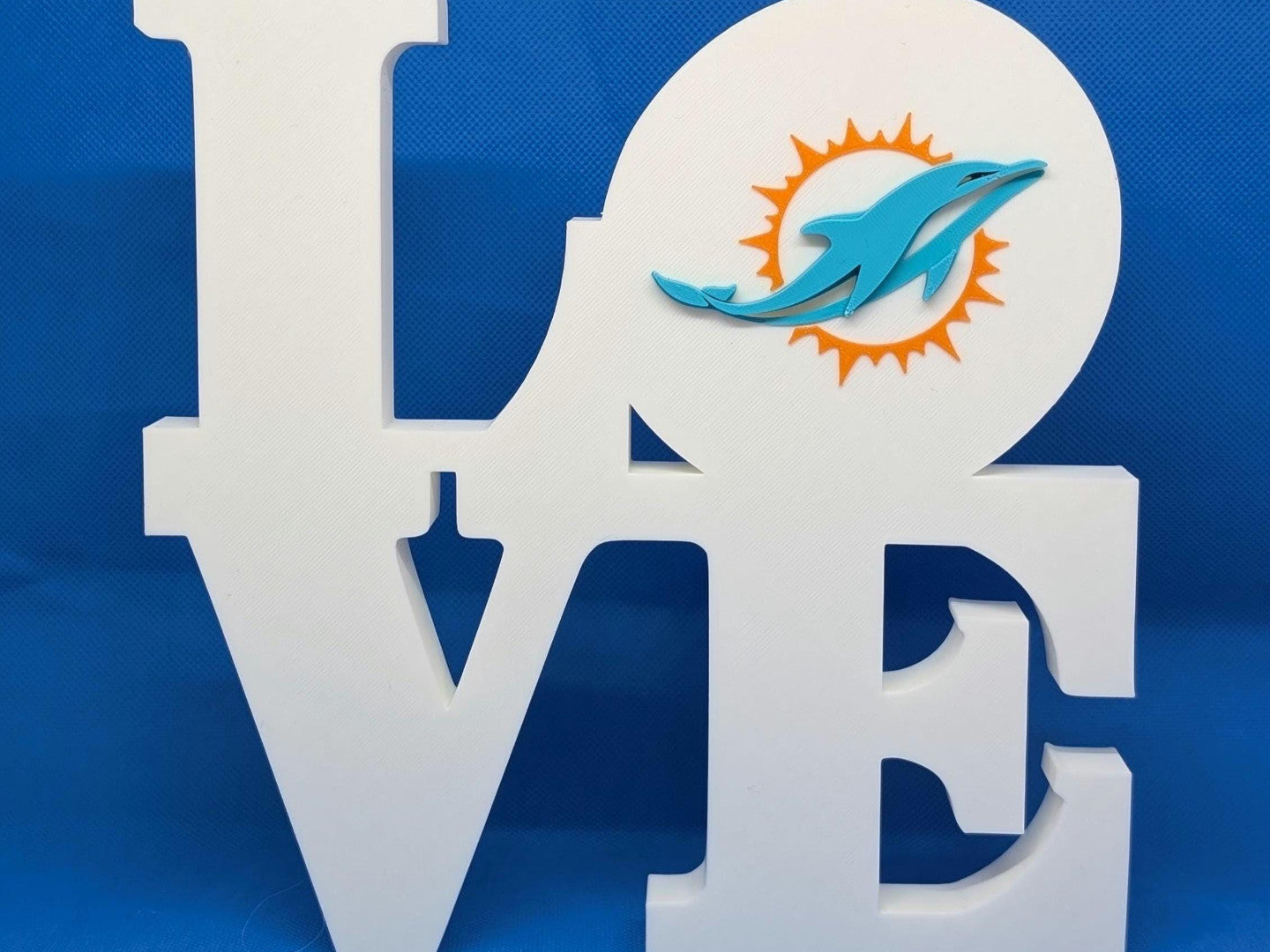 Miami Dolphins Love Park Sign - LOVE Statue 3D Printed Wall Sign