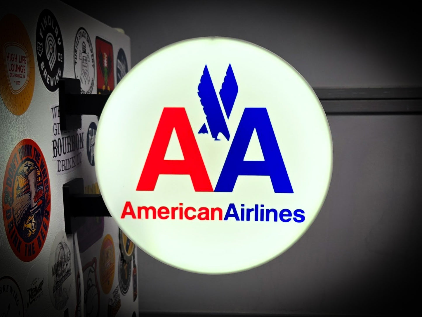 AMERICAN AIRLINES 12 Inch Light Box LED Sign 3D Printed Wall Decor Man Cave