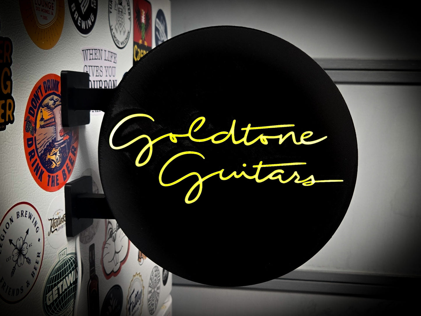 GOLDTONE GUITARS 12 Inch Light Box LED Sign 3D Printed Wall Decor Man Cave