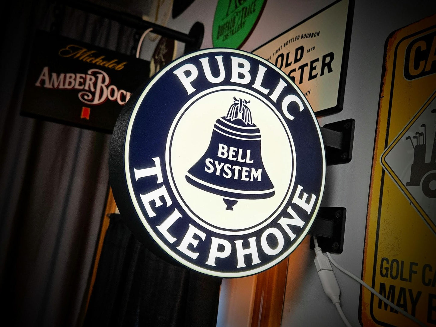 BELL SYSTEM TELEPHONE 12 Inch Light Box LED Sign 3D Printed Wall Decor Man Cave