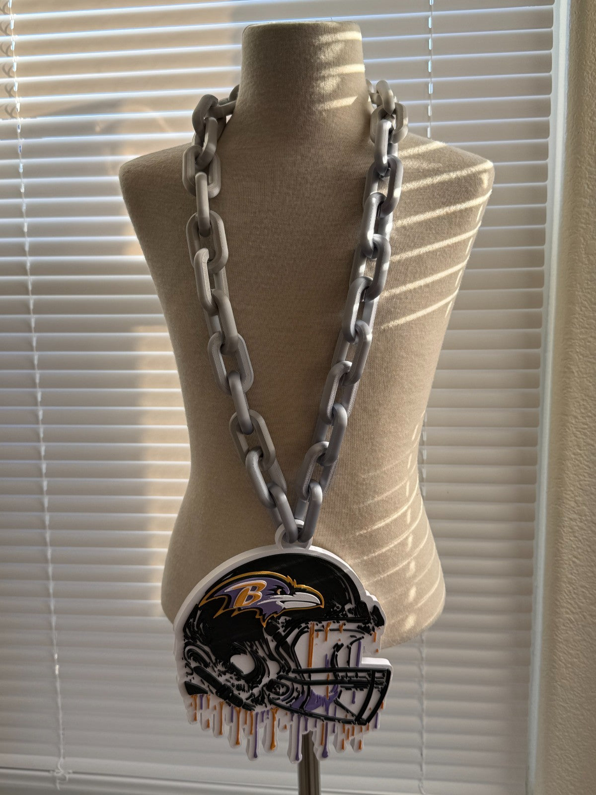Baltimore Ravens Oversized Helmet Necklace Drip Hype Chain