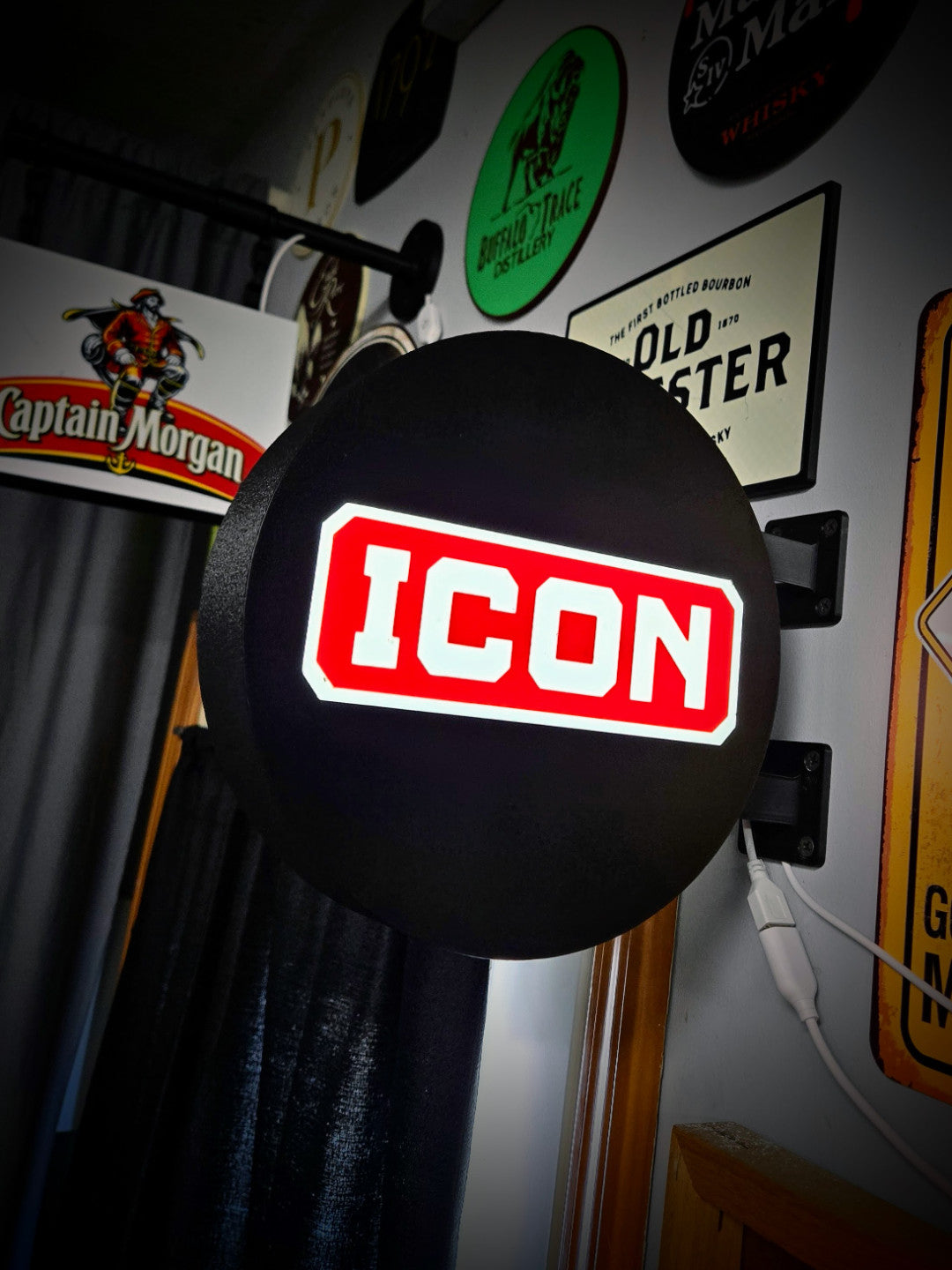 ICON TOOLS 12 Inch Light Box LED Sign 3D Printed Wall Decor Man Cave Garage