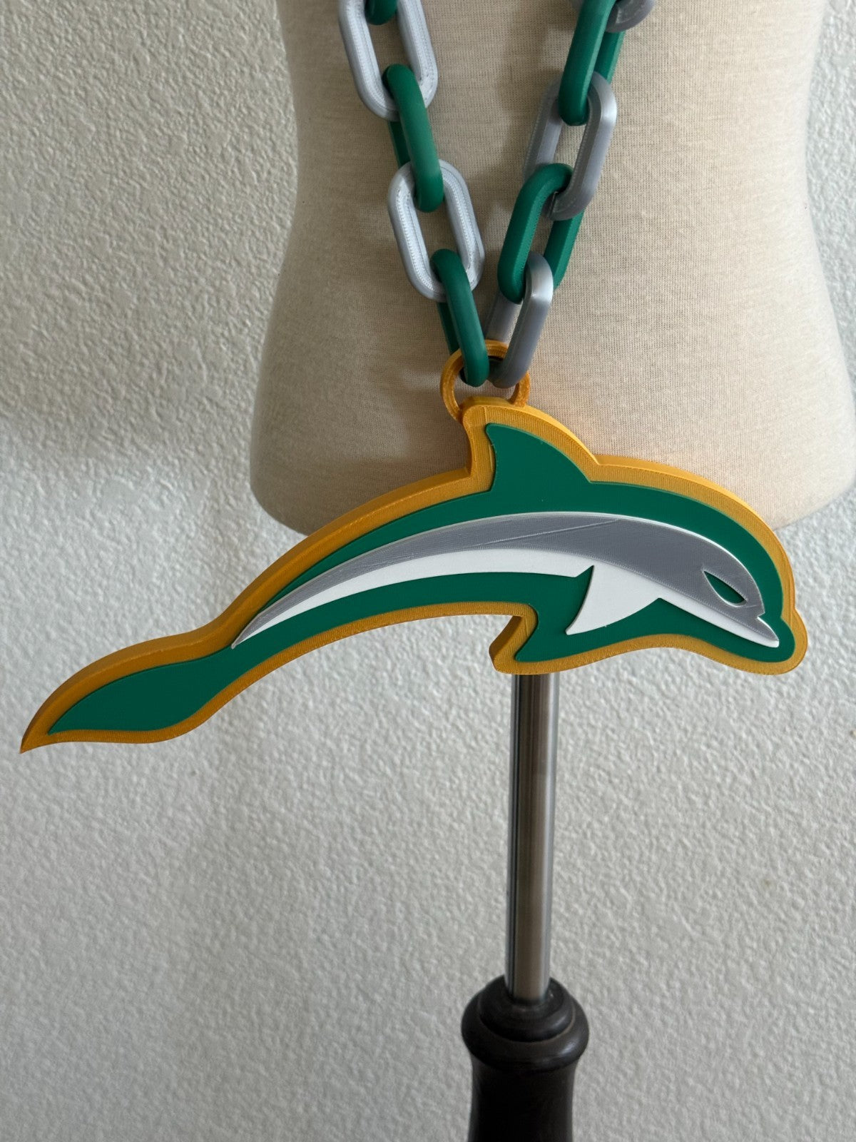 Jacksonville Dolphins Fan Oversized Logo Necklace Hype Chain