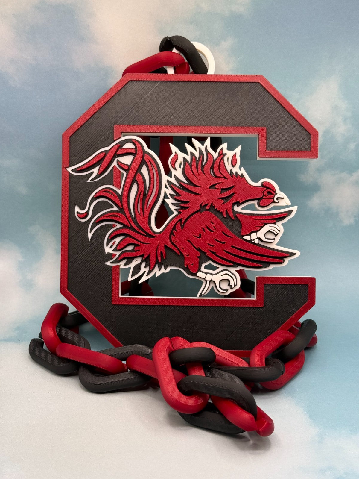 South Carolina Gamecocks Logo Oversized Necklace Hype Chain Handmade 3D Printed