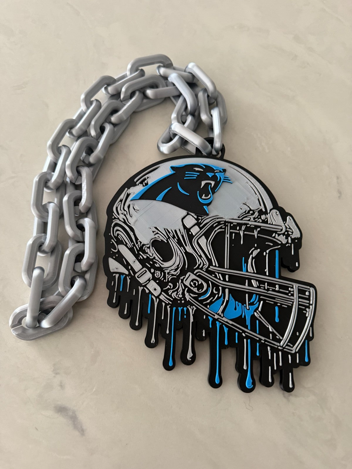 Carolina Panthers Helmet Drip Hype Chain Handmade 3D Printed