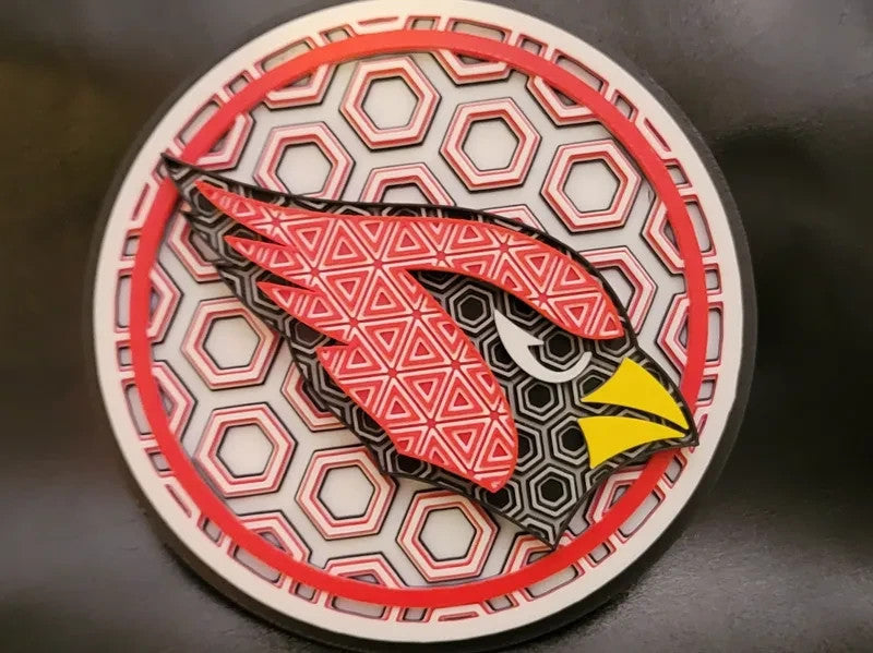 Arizona Cardinals Wall Art Or Display 3D printed Dimensional Mosaic