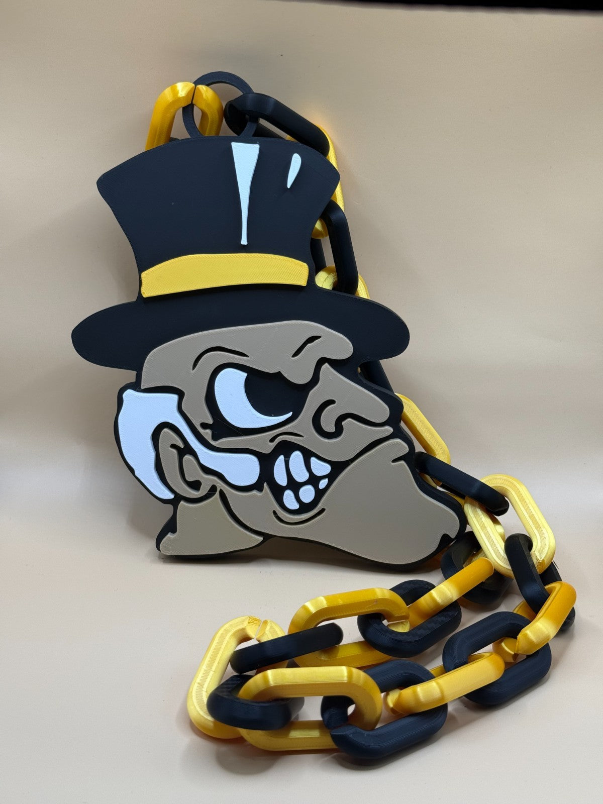 Wake Forest Demon Deacons Logo Oversized Necklace Pendant Chain HandMade 3D