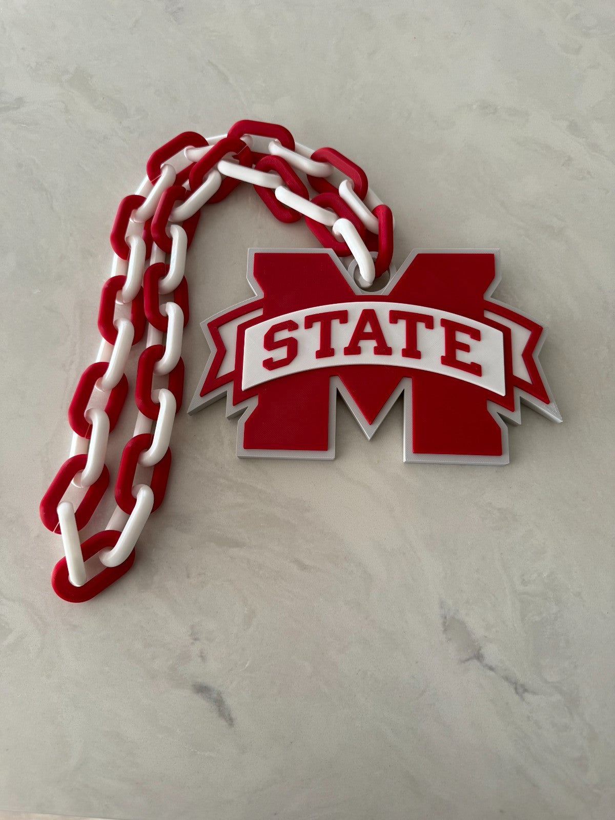 Mississippi State Bulldogs Logo Oversized Necklace, Pendant Chain