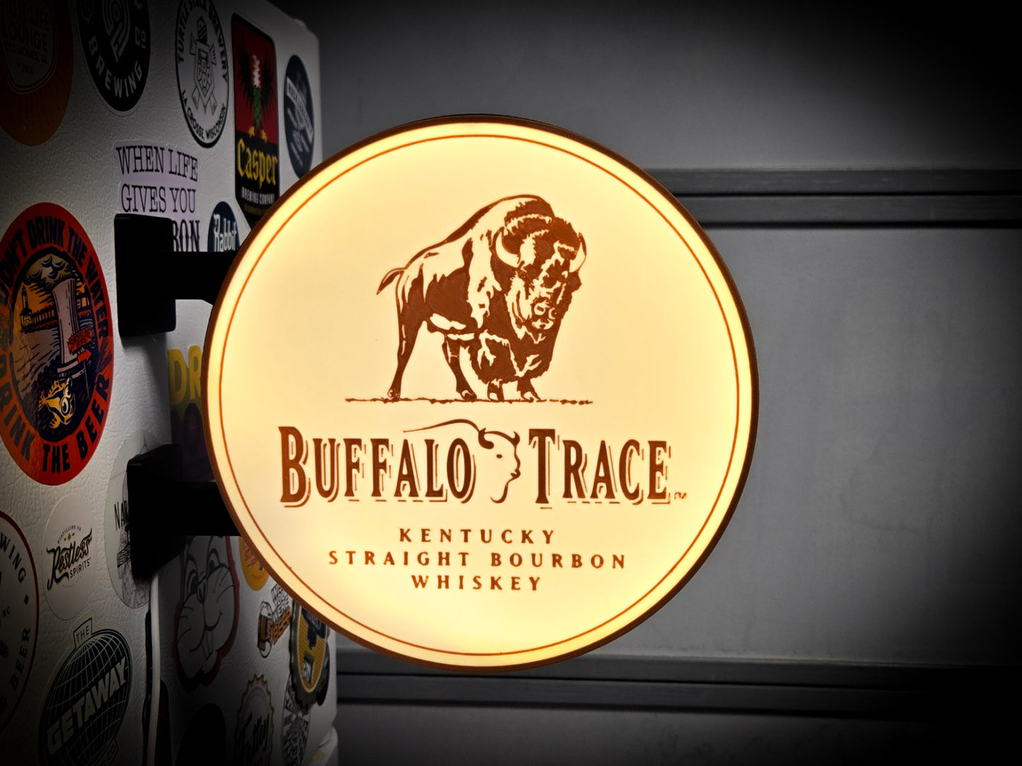 BUFFALO TRACE 12 Inch Light Box LED Sign 3D Printed Wall Decor Man Cave Garage