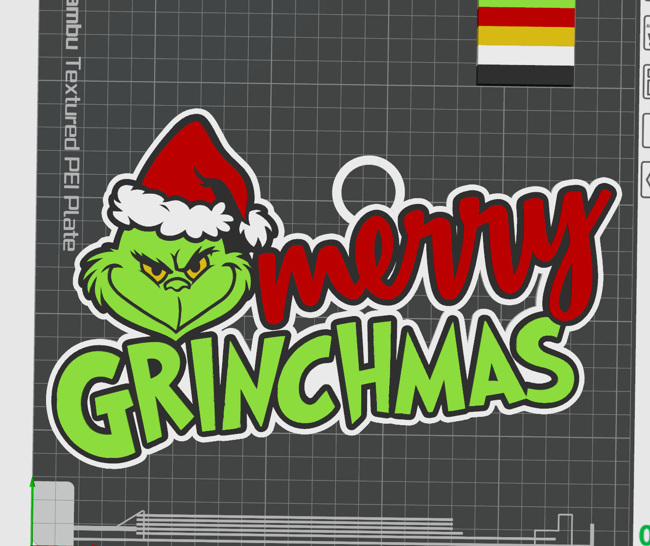 Christmas Merry Grinchmas 3D printed Hype Chain with 26 Links Per Chain