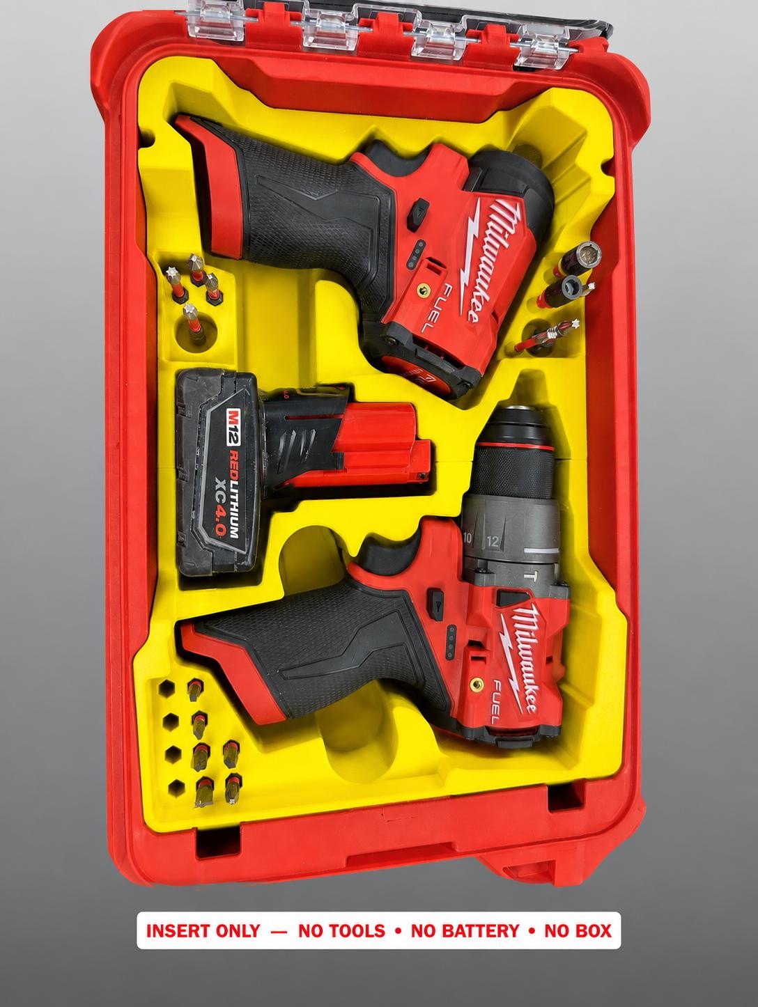 Milwaukee Packout Insert for M12 Fuel 1/2 in Hammer Drill + 1/4 in Impact Driver