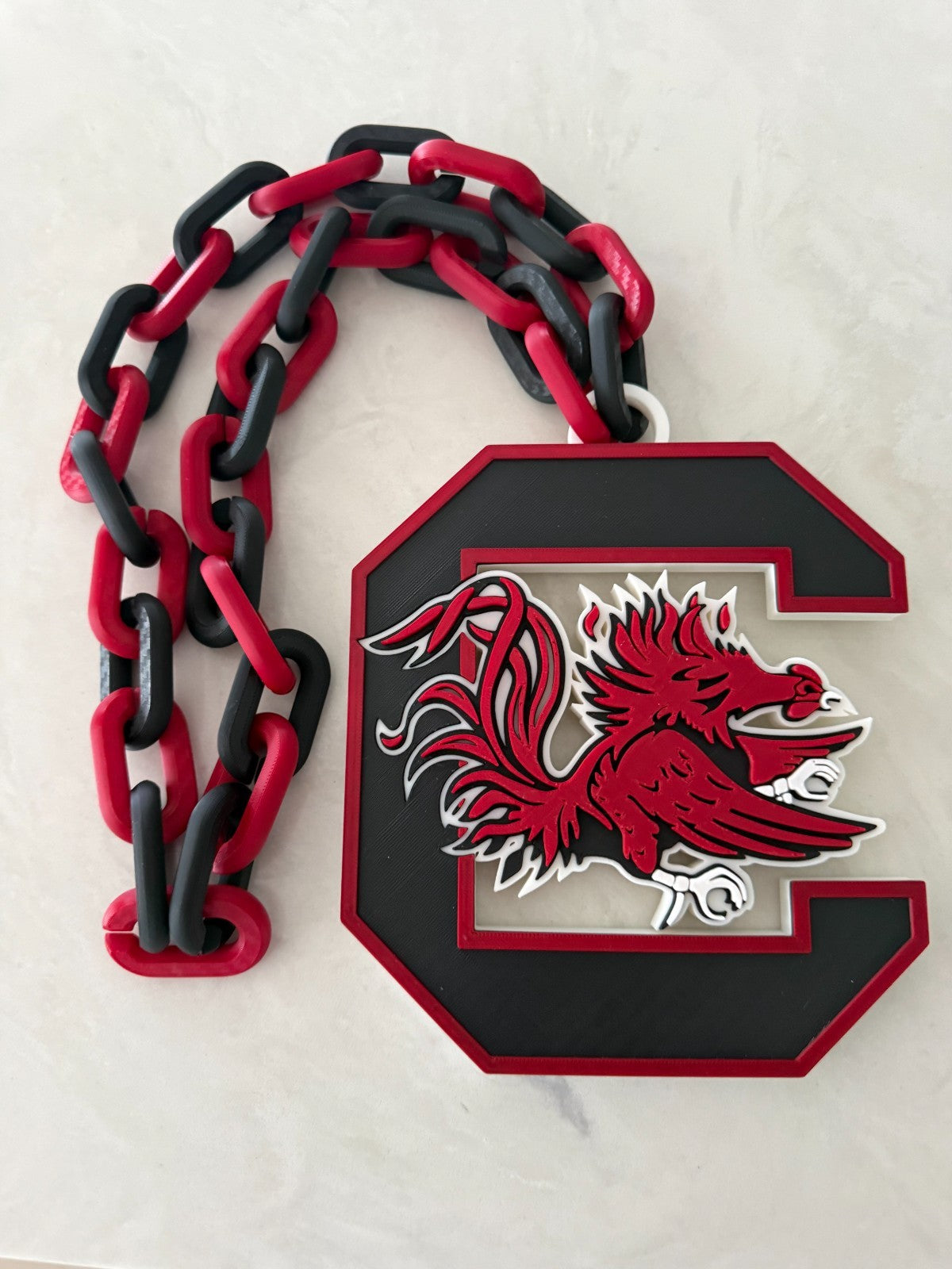 South Carolina Gamecocks Logo Oversized Necklace Hype Chain Handmade 3D Printed