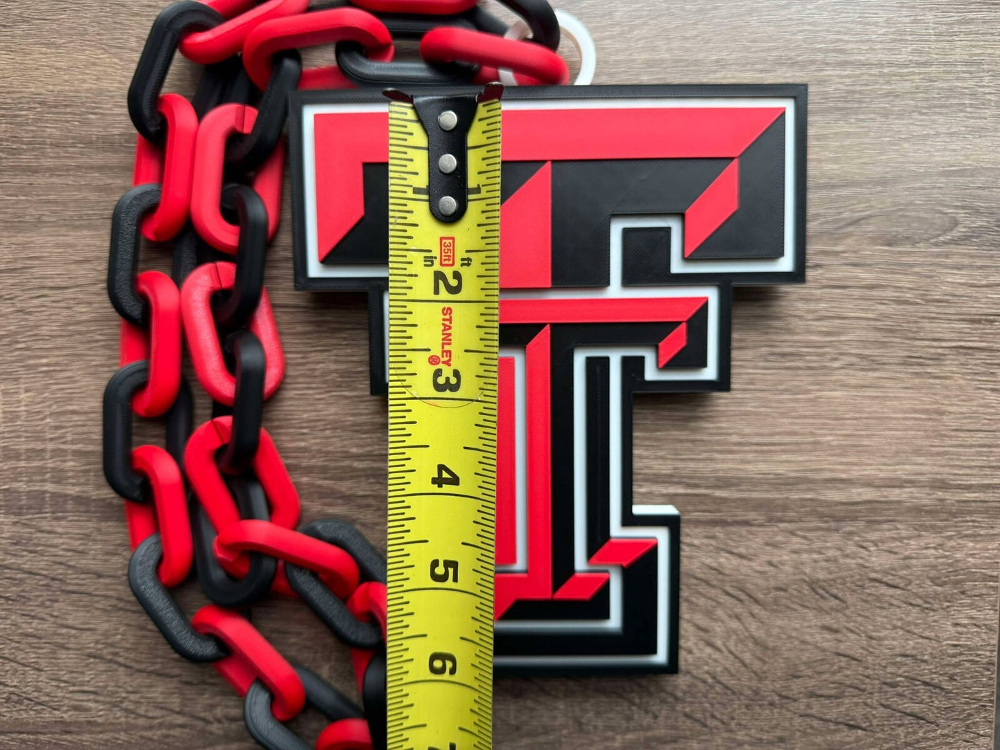 Texas Tech Red Raiders Oversized Necklace, Pendant Chain