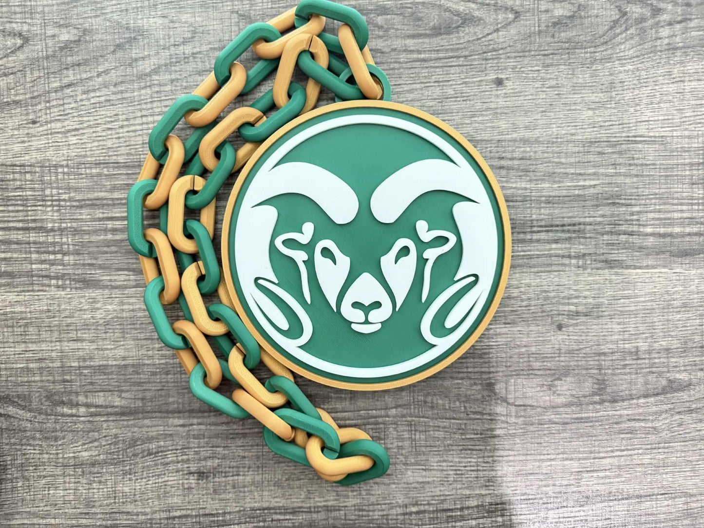 Colorado State Rams Logo Oversized Necklace, Pendant Chain [Made To Order]
