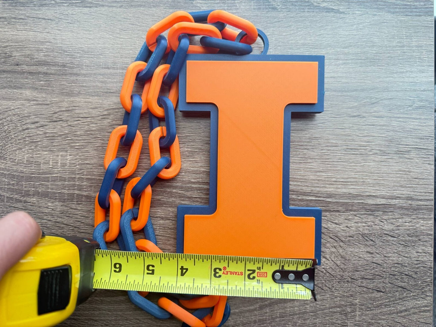 Illinois Fighting Illini Oversized Necklace, Hype Chain [Made To Order]