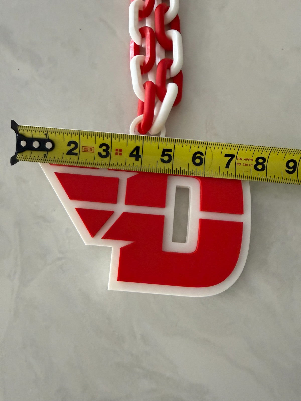 Dayton Flyers Oversized Necklace, Turnover Hype Chain Handmade 3D Printed