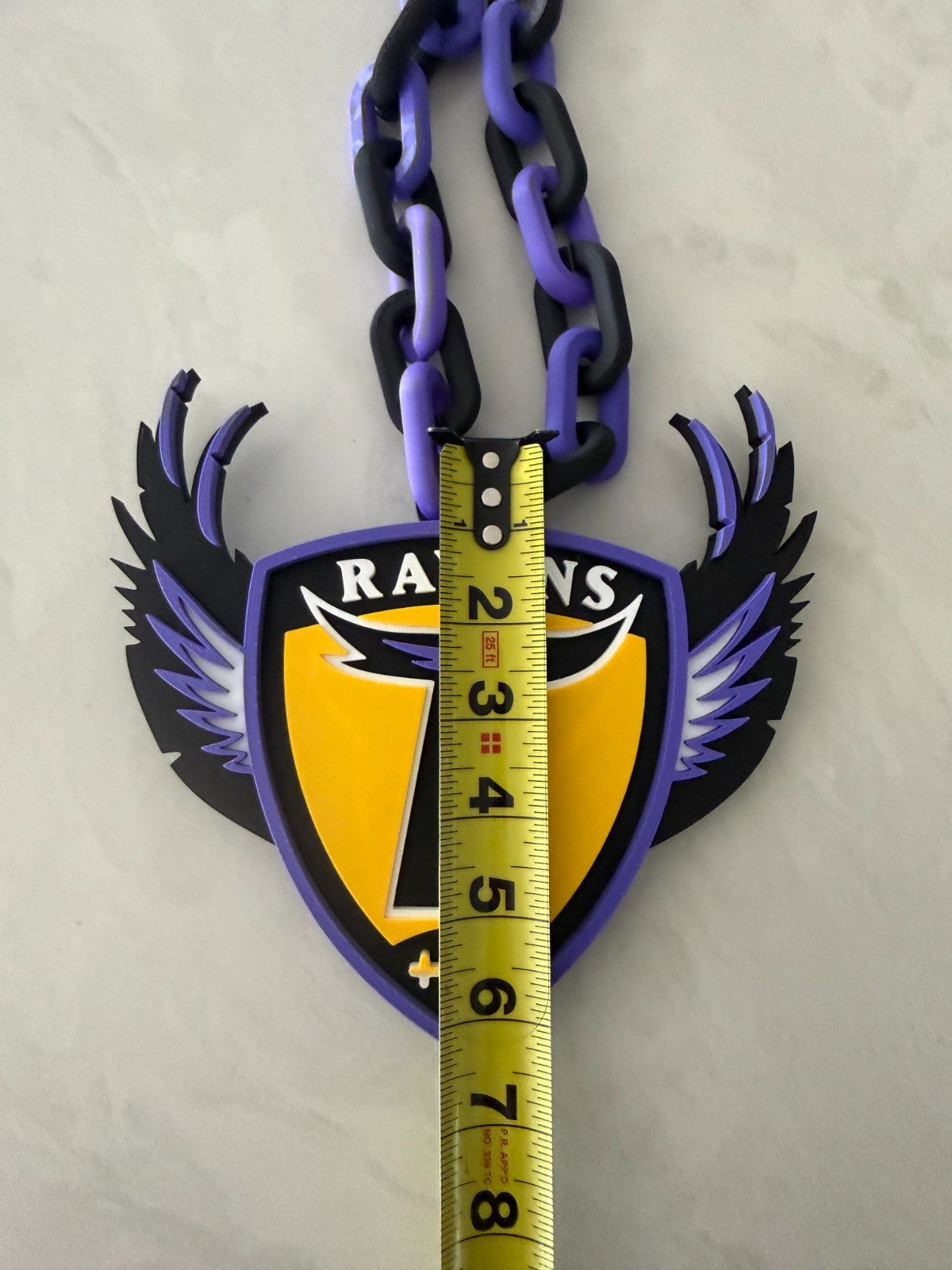 Baltimore Ravens Oversized Necklace, Pendant And Chain Handmade 3D Printed
