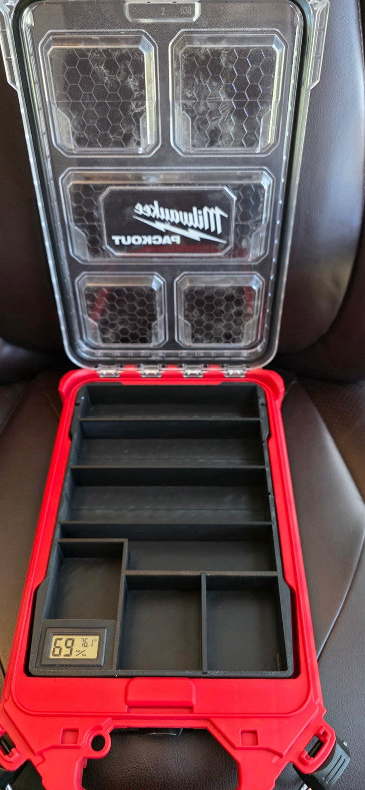 Cigar Humidor Insert With Included Hydrometer For Milwaukee Packout Low Profile