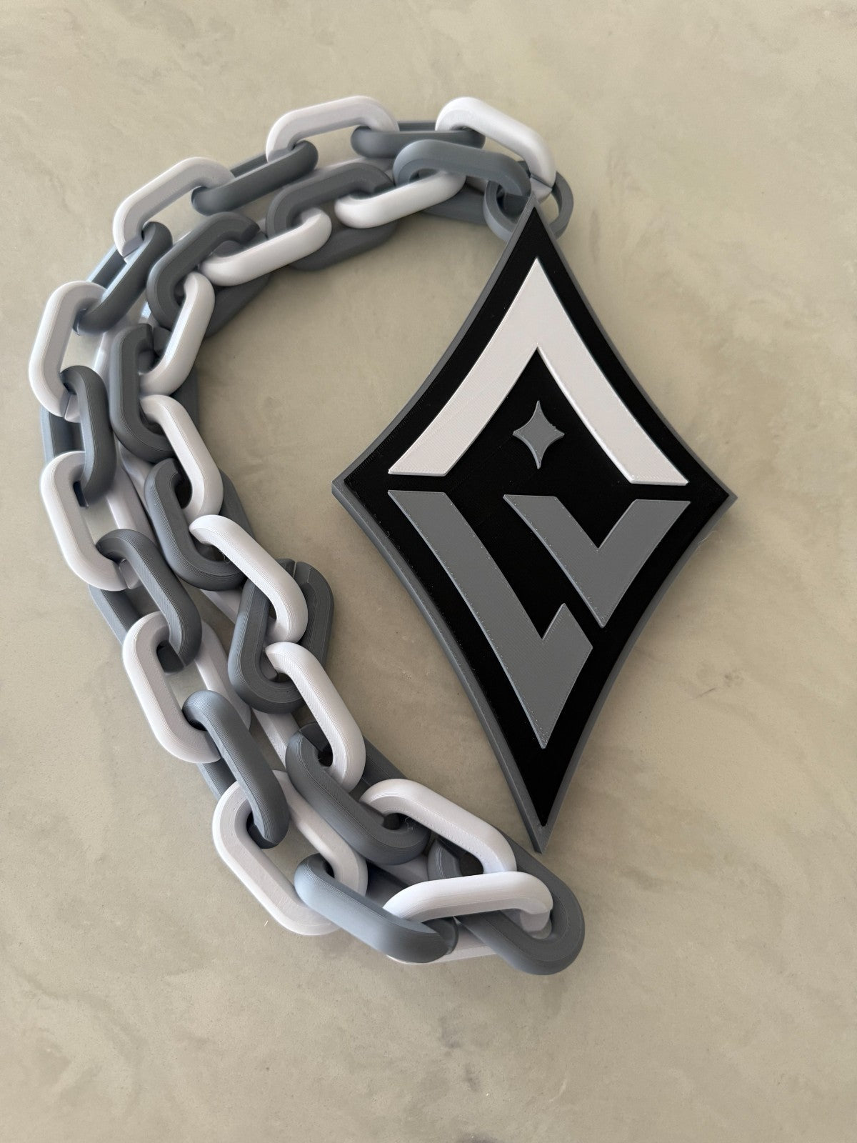Las Vegas Aces Oversized Necklace, Hype Turnover Chain HandMade 3D Printed